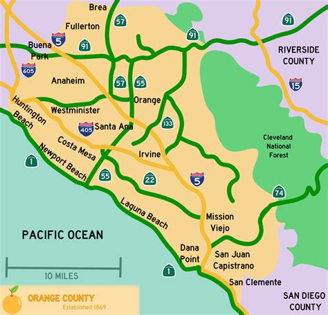 Orange County Freeway Map - Map Of West