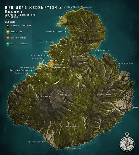 Guarma Full Satellite Map w/Landmarks : r/RDR2mysteries