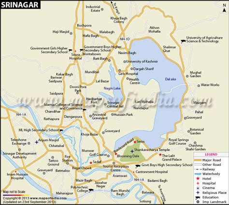 Srinagar Map Of Kashmir Valley - China Map Tourist Destinations