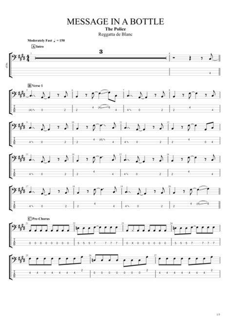 Message in a Bottle Tab by The Police (Guitar Pro) - Full Score ...