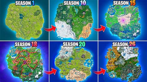 Evolution of Fortnite Map (Chapter 1 Season 1 - Chapter 4 Season 4 ...