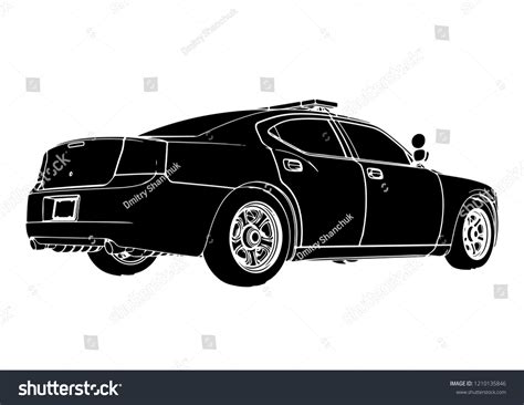 Silhouette Police Car Vector Stock Vector (Royalty Free) 1210135846 ...