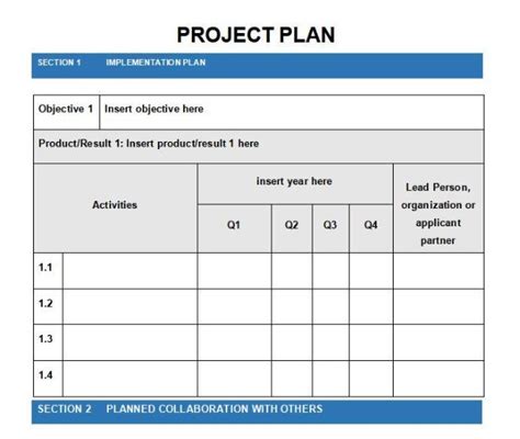 Excel Work Plan Template