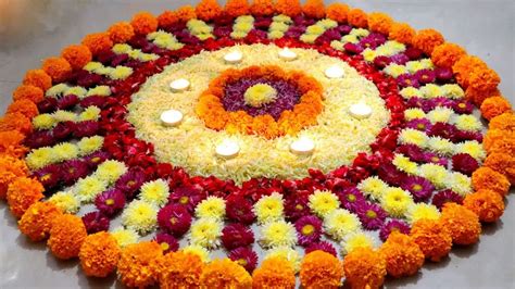 Flower Rangoli Designs For Corner - Home Alqu