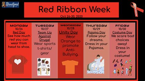 Red Ribbon Week 10/26-10/30 | Blandford Elementary School