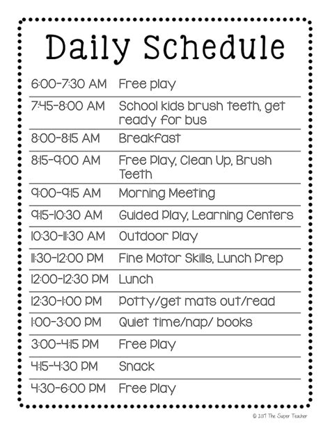 How to Make a Daycare Schedule that Works [Free Template] - The Super ...