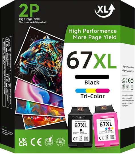 67Xl Ink Cartridges Black Color Combo Pack Replacement For Hp 67,For Hp ...