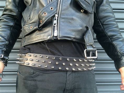 Doble 5/8 Three Row Spike Belt Punk Blak Metal - Etsy