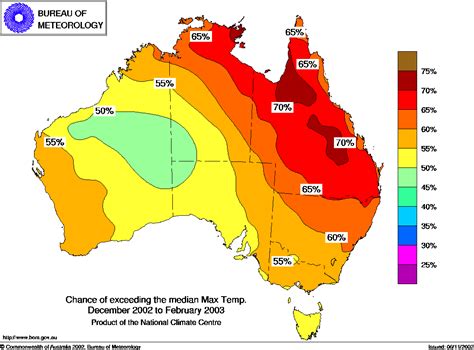 Australien Temperaturkarte