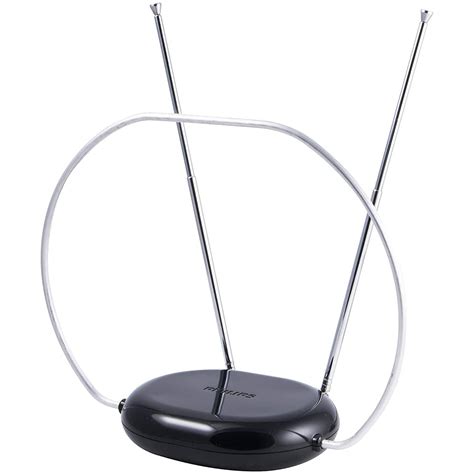 Philips Rabbit Ears Black Indoor TV Antenna, Dipoles and Circular Loop ...