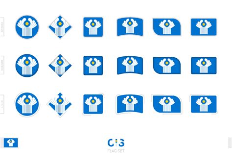 CIS flag set, simple flags of CIS with three different effects. 7545604 ...