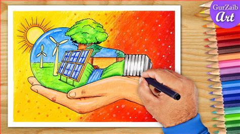 Renewable energy Day Drawing | sustainable energy Poster Drawing ...