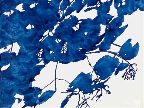 Royal Blue Leaves by Alexandra Sheldon - TurningArt