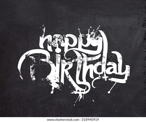 Happy Birthday Text Made Handwriting Vector Stock Vector (Royalty Free ...