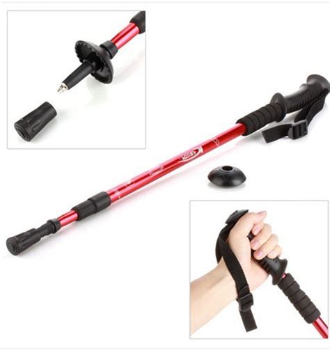 3-section Adjustable Canes Walking Hiking Sticks Trekking Pole Compass ...