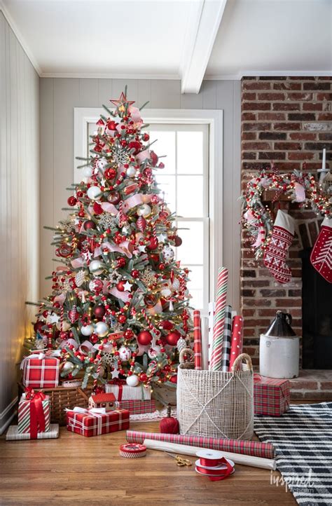 Red and White Christmas Tree, PLUS Christmas Tree Decorating Ideas