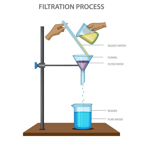 Filtration process science experiment vector illustration 23107070 ...