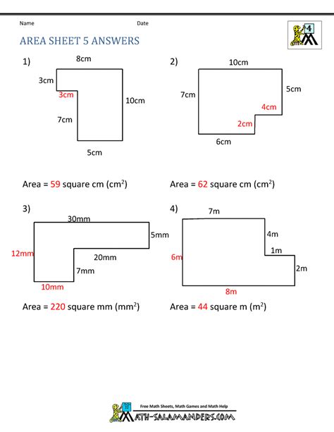 Area Worksheets