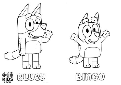 two cartoon characters with the words bluey and bmeo in black and white