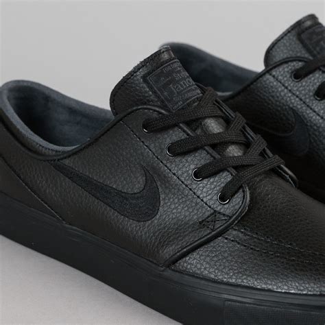 Nike SB Stefan Janoski Leather Shoes - Black / Black - Black - Anthrac ...