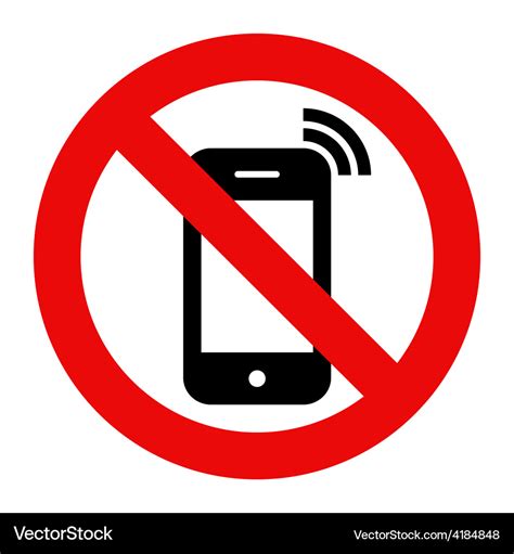 No cell phone sign Royalty Free Vector Image - VectorStock