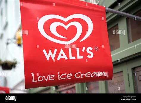 Wall's ice cream red sign Stock Photo - Alamy