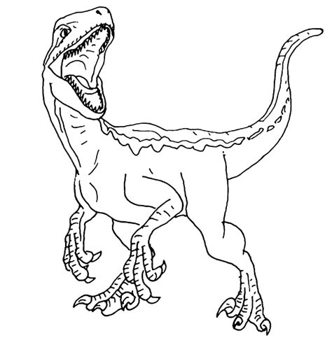 Jurassic World Blue Raptor Coloring Pages - Worksheets Joy