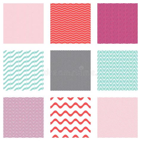 Seamless Wavy Line Patterns Stock Vector - Illustration of marine ...