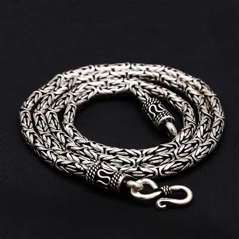 Byzantine Antique Silver 925 Mens Chain Necklace 100% Real Solid 925 ...