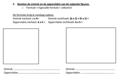 Omtrek en oppervlakte van vierkant en rechthoek - Downloadbaar ...