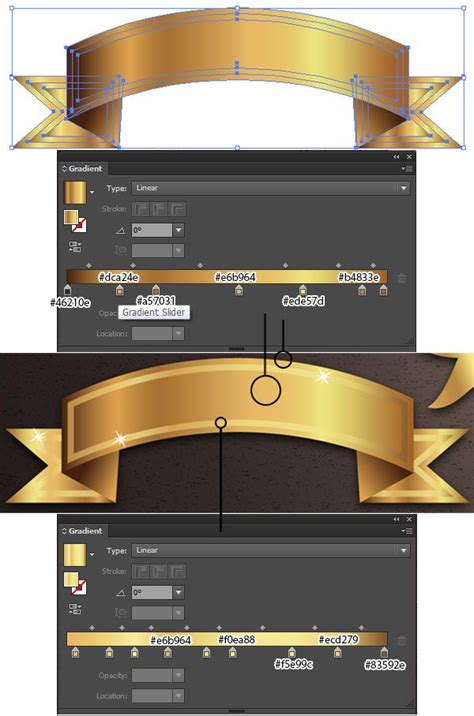 the golden ribbon is being used to create an image in photoshopped, and ...