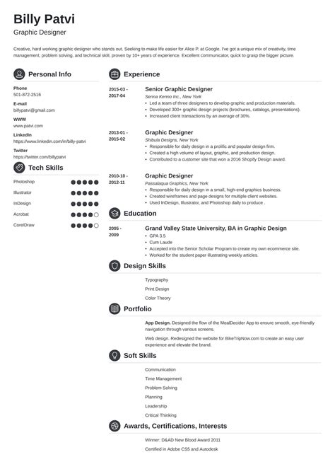 Graphic Design Resume Examples for 2024