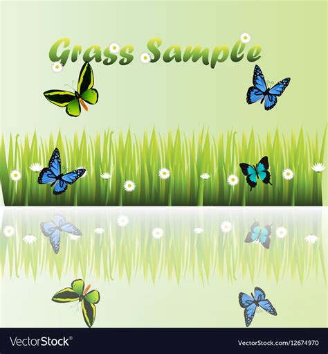 Grass with flowers Royalty Free Vector Image - VectorStock