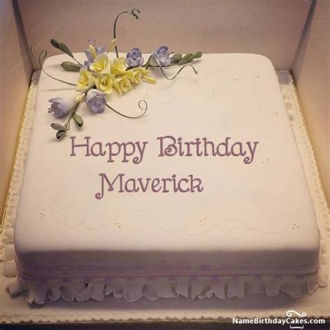 Happy Birthday Maverick Cakes, Cards, Wishes | Birthday cake write name ...