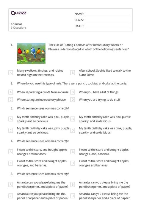 50+ Commas After an Introductory Phrase worksheets for Kindergarten on ...