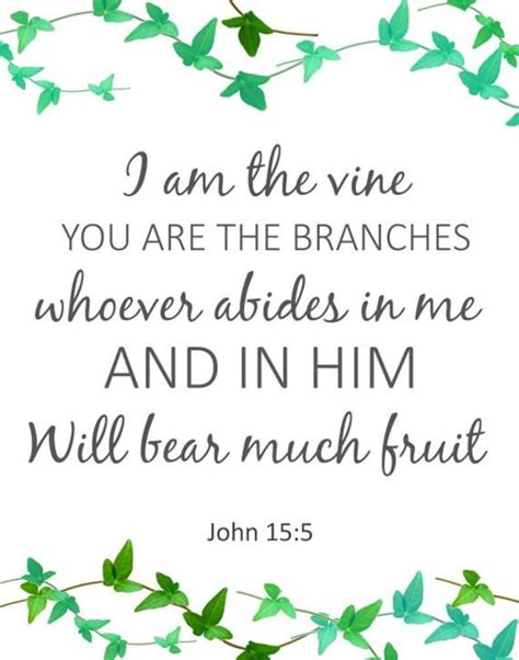 I Am The Vine Bible Verse Printable Wall Art Scripture Print | Etsy