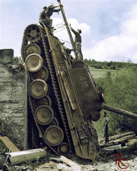 A Panther Ausf. G “415”, 1st Panzer Division, failed an attempt to ...