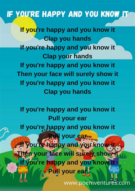 If You’re Happy and You Know It Lyrics| Kids Song | PoemVenture’s | by ...