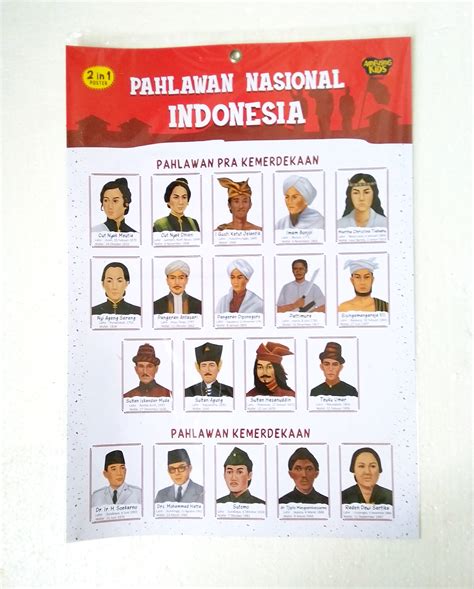 Poster Pahlawan Nasional Indonesia (2 sisi) | Lazada Indonesia