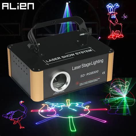 Promo ALIEN 500mW RGB DMX SD Card Animation Laser Projector PRO DJ ...