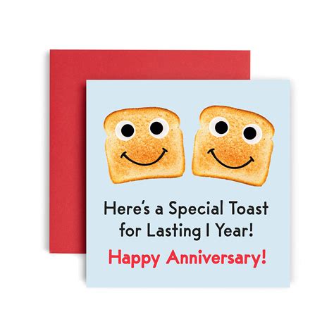 Buy Huxters 1st Anniversary Card – Here's a Toast – Funny Anniversary ...