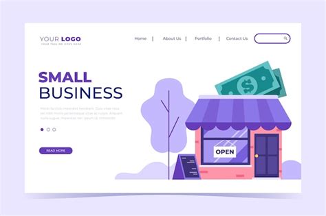 Free Vector | Small business landing page template