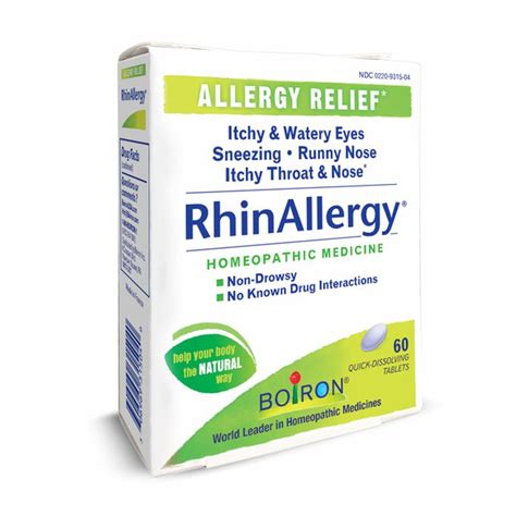 Boiron Rhinallergy Homeopathic Medicine for Allergy Relief (60 ct ...