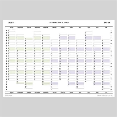 Academic Year Planner 2023-24 printable A4 or A3 – Infozio