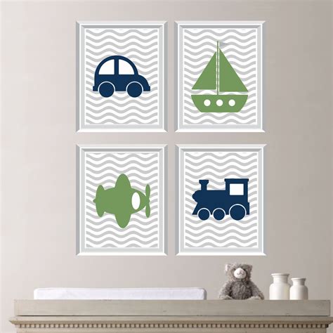 Baby Boy Nursery Art Transportation Wall Art