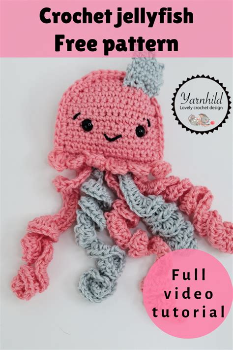 Crochet jellyfish - video tutorial — Crochet with Yarnhild Crochet the ...