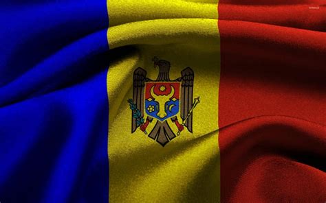 Download Moldova Flag With Metallic Colors Wallpaper | Wallpapers.com