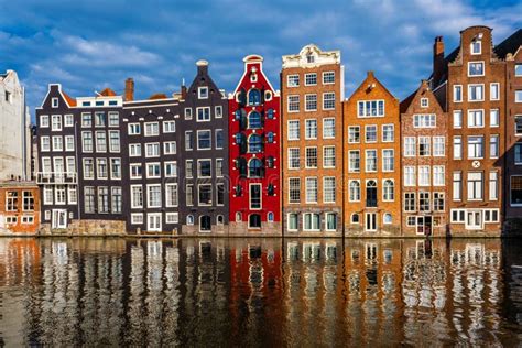 Damrak Waterfront in Amsterdam Stock Image - Image of golden ...