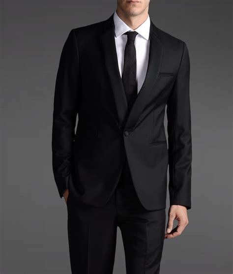 Emporio Armani One Button Suit in Black for Men - Lyst