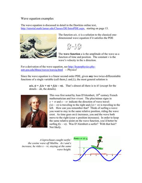 Wave equation examples